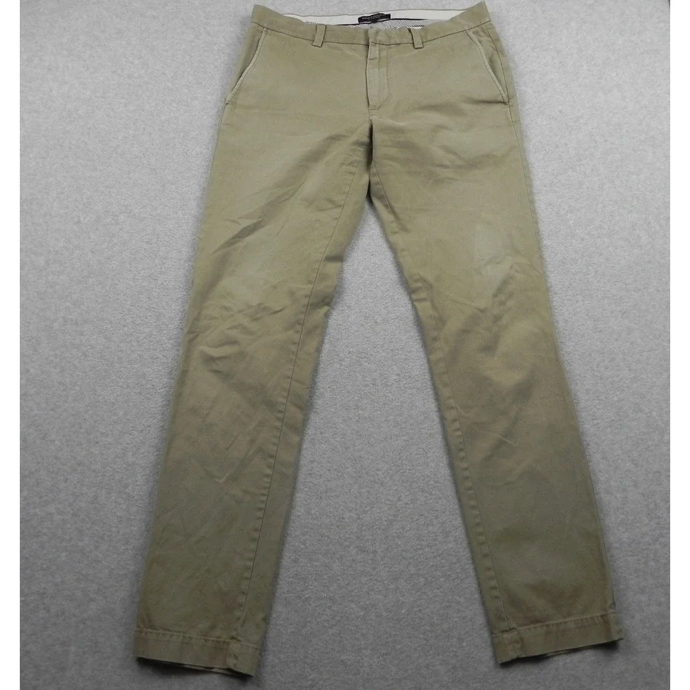 Banana Republic Fulton Chino Mens 32x34 Slim Fit Khaki Tan Cotton Pants Trousers